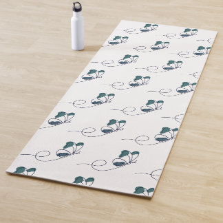Lineart butterfly green  yoga mat