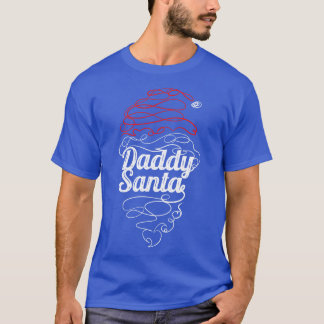 Lineart Daddy Santa Hat And Beard Christmas T-Shirt