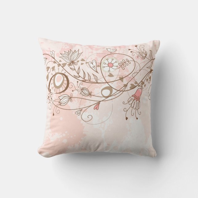 Lineart Flower Vines American MoJo Pill Cushion (Front)