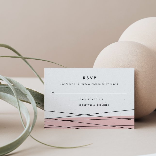Lineation RSVP Card | Blush and Black (Creator Uploaded)