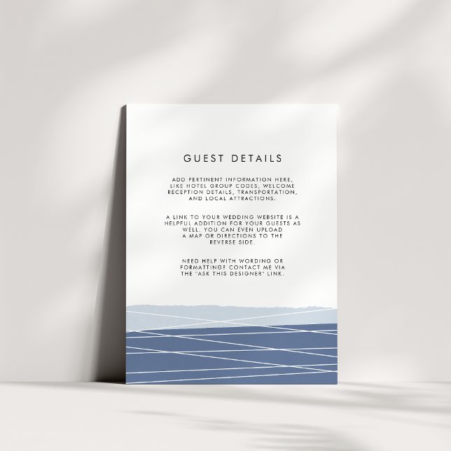 Lineation Wedding Guest Details Card | Slate (Creator Uploaded)