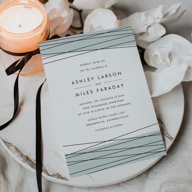 Lineation Wedding Invitation | Iced Jade (Creator Uploaded)