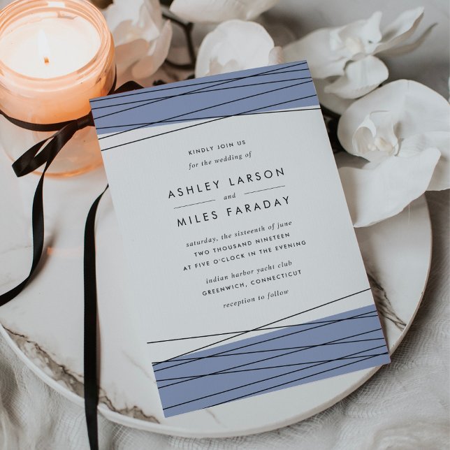 Lineation Wedding Invitation | Steel Blue (Creator Uploaded)