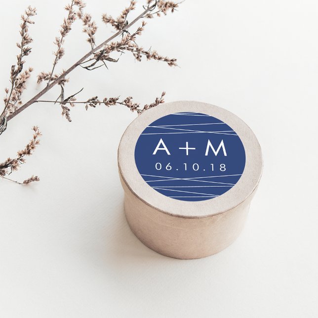 Lineation Wedding Monogram Stickers | Steel Blue (Creator Uploaded)