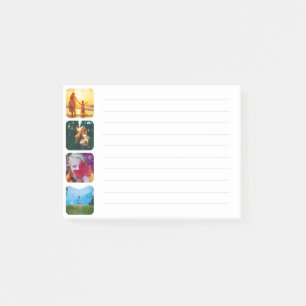 Lined 4 Photo Template Post-it Notes
