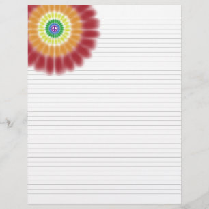 Lined Binder Paper 8.5x11" Peace Rainbow Explosion