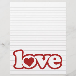 Lined Binder Paper Love 8.5"x11" Fits Avery Custom