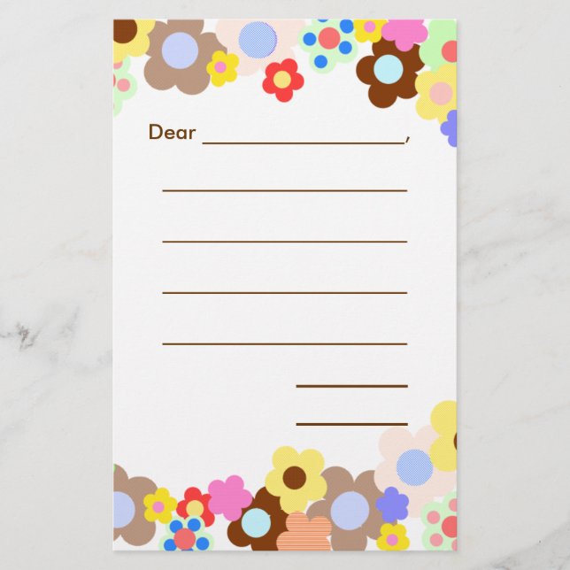 Lined Blank Kids Note Paper (Front)