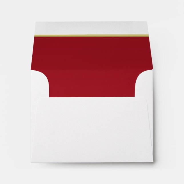 Lined Bold Dark Red Print Envelopes (Back (Bottom))