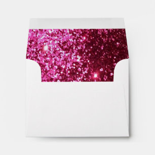 Lined Bright Pink Glitter Envelopes