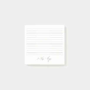 Lined Business Name Signature Script Office Post-it Notes