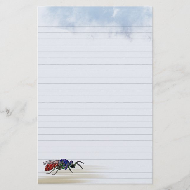 Lined Cuckoo Wasp Stationery (Front)