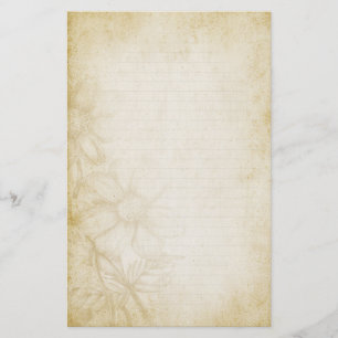 Lined Floral Note Paper