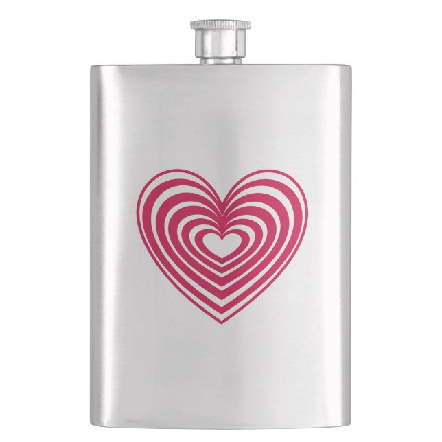 Lined Heart Hip Flask (Front)