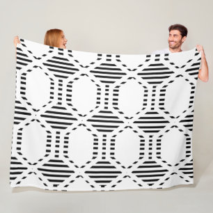 Lined Hexagons Fleece Blanket