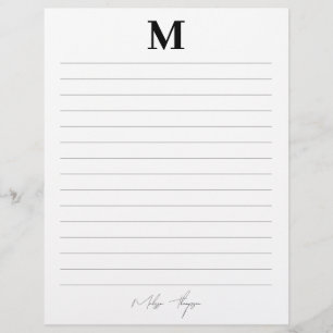 Lined Initial & Name Personal Signature Script Custom Letterhead