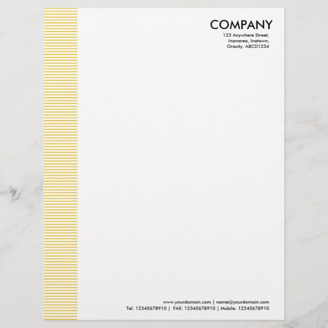 Lined Margin - Amber Personalized Letterhead (Front)