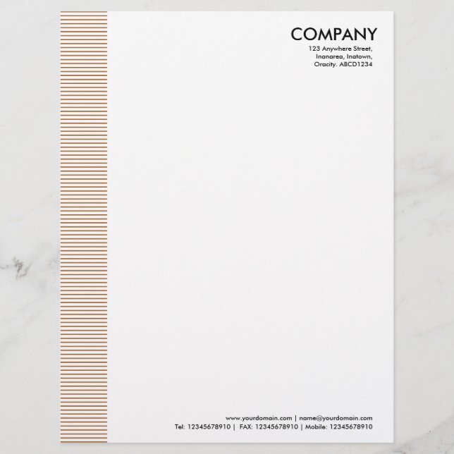 Lined Margin - Brown Custom Letterhead (Front)