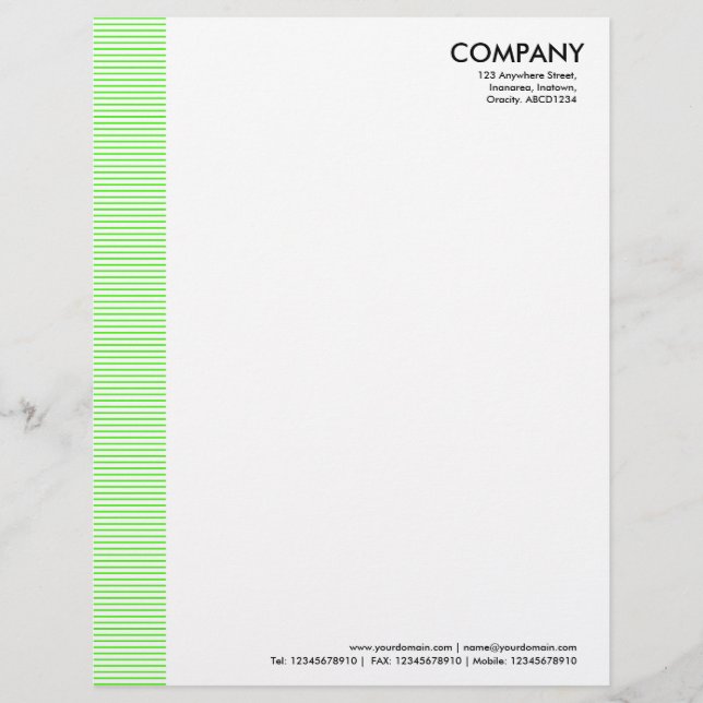 Lined Margin - Chartreuse Green Letterhead (Front)