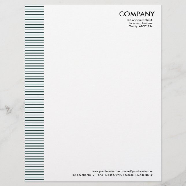 Lined Margin - Dark Green Letterhead Design (Front)