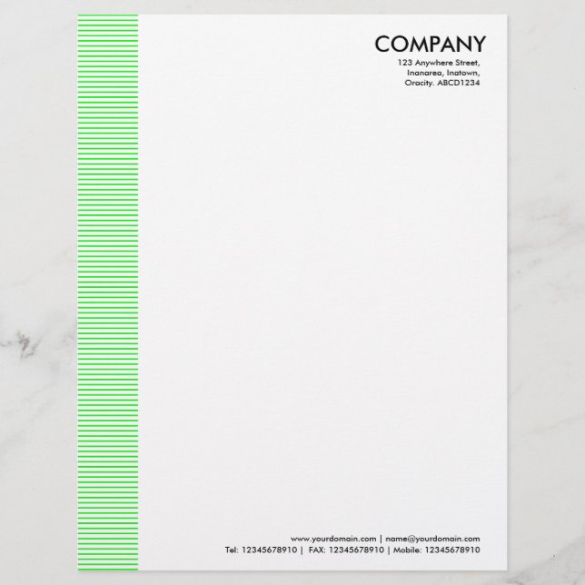 Lined Margin - Green Personalised Letterhead (Front)