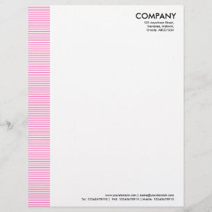 Lined Margin - Hot Pink Customized Letterhead
