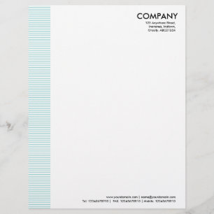 Lined Margin - Lt Blue Green Custom Letterhead