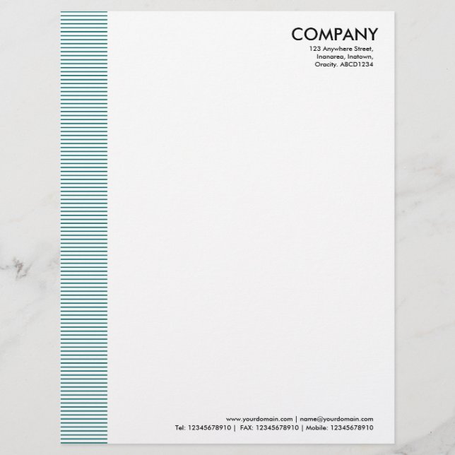 Lined Margin - Moss Green Customized Letterhead (Front)