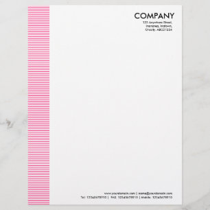 Lined Margin - Neon Red Letterhead Design