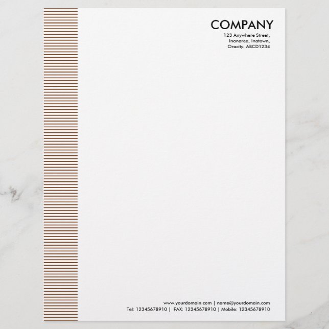 Lined Margin - Walnut Customized Letterhead (Front)