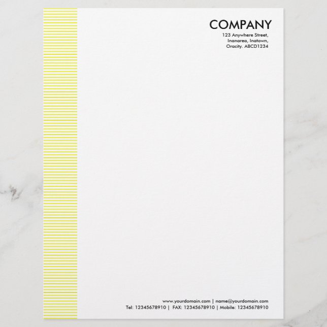 Lined Margin - Yellow Customized Letterhead (Front)