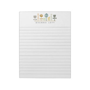Lined Modern Art Personalized Business Notepad