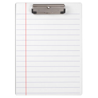 Lined Notebook Paper Clipboard