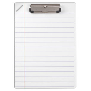 Lined Notebook Paper Clipboard