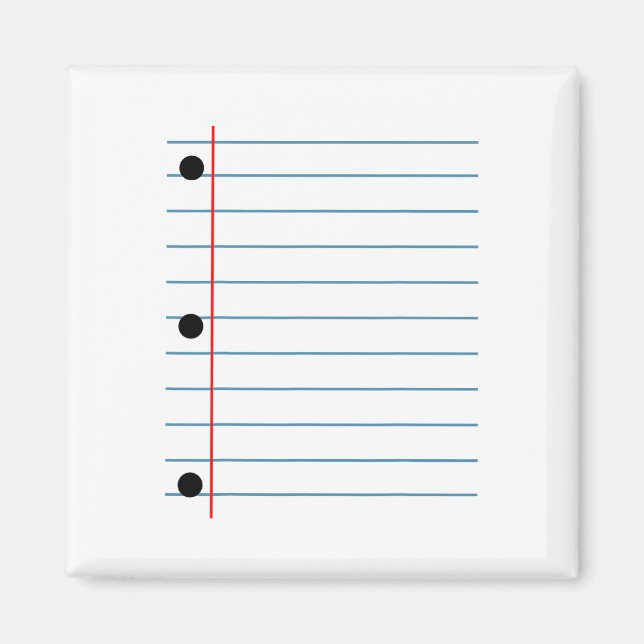 Lined Notebook Paper Group Halloween Costume  Magnet (Front)