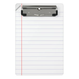 Lined Notebook Paper with Staple Mini Clipboard