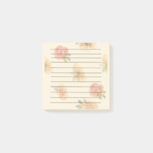 Lined Orange Red Floral Post It Notes
