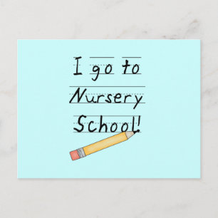 Lined Paper and Pencil Nursery School Postcard