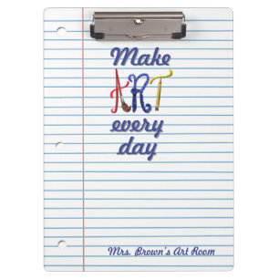 Lined paper Art teacher notepad Clipboard