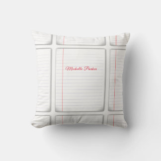 Lined Paper Professional Plain Minimalist Add Name Cushion