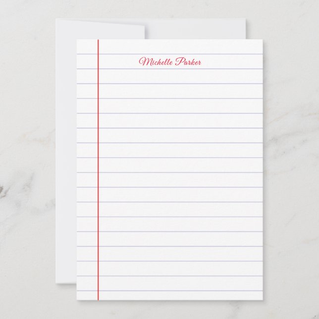Lined Paper Professional Plain Minimalist Modern Card (Front)