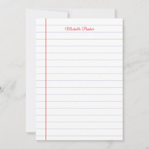 Lined Paper Professional Plain Minimalist Modern Card