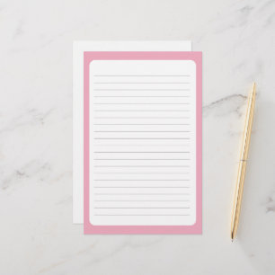 Lined paper with a pink border
