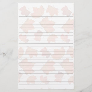 Lined Paper With Maple Leaves Background
