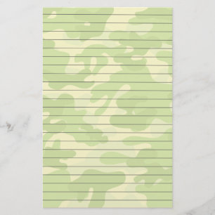 Lined Paper With Shades of Green Camo