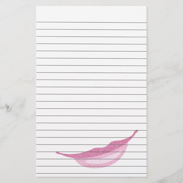Lined Paper With Smile in Glittery Pink (Front)
