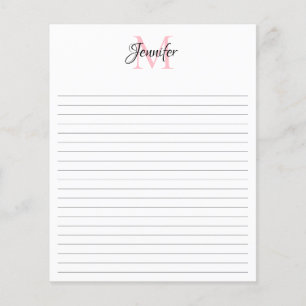 Lined Personalised Monogram Stationery 4.5" x 5.6" Flyer