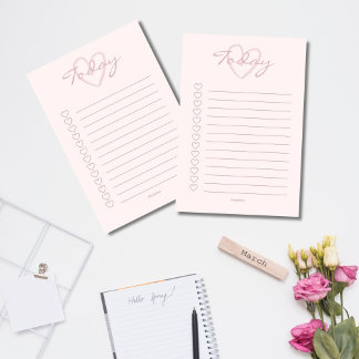 Lined Pink Blush To Do List Post-it Notes