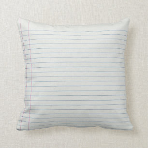 Lined School Paper Background Cushion