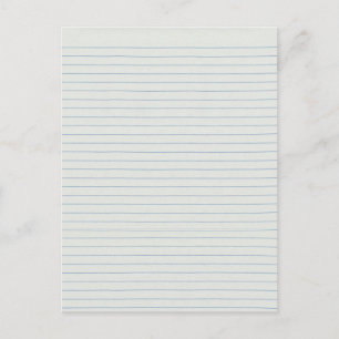 Lined School Paper Background Postcard